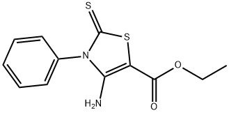 2-硫代-3-苯基-4-氨基噻唑-5-甲酸乙酯 结构式