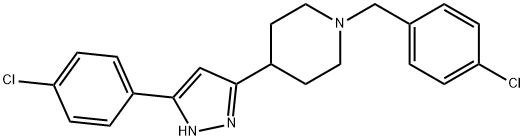 1-(4-Chlorobenzyl)-4-[5-(4-chlorophenyl)-1H-pyrazol-3-yl]piperidine 结构式