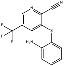 3-[(2-AMINOPHENYL)SULFANYL]-5-(TRIFLUOROMETHYL)-2-PYRIDINECARBONITRILE 结构式