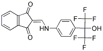 2-(((4-(2,2,2-TRIFLUORO-1-HYDROXY-1-(TRIFLUOROMETHYL)ETHYL)PHENYL)AMINO)METHYLENE)INDANE-1,3-DIONE 结构式