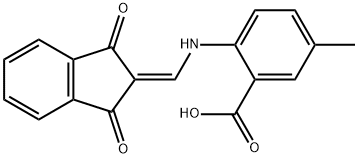 2-(((1,3-DIOXOINDAN-2-YLIDENE)METHYL)AMINO)-5-METHYLBENZOIC ACID 结构式