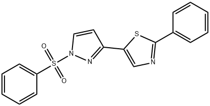 2-PHENYL-5-[1-(PHENYLSULFONYL)-1H-PYRAZOL-3-YL]-1,3-THIAZOLE 结构式