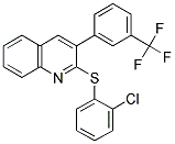 2-CHLOROPHENYL 3-[3-(TRIFLUOROMETHYL)PHENYL]-2-QUINOLINYL SULFIDE 结构式