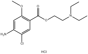4-AMINO-5-CHLORO-2-METHOXY-BENZOIC ACID 2-(DIETHYLAMINO)ETHYL ESTER HYDROCHLORIDE 结构式