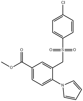 METHYL 3-([(4-CHLOROPHENYL)SULFONYL]METHYL)-4-(1H-PYRROL-1-YL)BENZENECARBOXYLATE 结构式