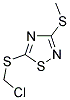 5-氯甲基硫代-3-甲巯基-1,2,4-噻重氮 结构式