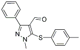 1-METHYL-5-[(4-METHYLPHENYL)SULFANYL]-3-PHENYL-1H-PYRAZOLE-4-CARBALDEHYDE 结构式