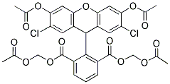 6-CARBOXY-2',7'-DICHLORODIHYDROFLUORESCEIN DIACETATE, DI(ACETOXYMETHYL ESTER) 结构式