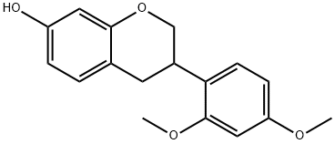 3-(2,4-二甲氧基苯基)-3,4-二氢-2H-1-苯并吡喃-7-醇 结构式
