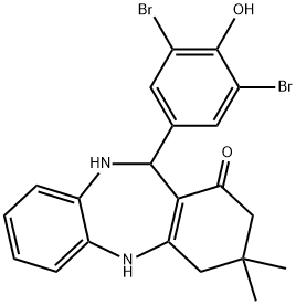 2,10-DIAZA-9-(3,5-DIBROMO-4-HYDROXYPHENYL)-5,5-DIMETHYLTRICYCLO[9.4.0.0(3,8)]PENTADECA-1(11),3(8),12,14-TETRAEN-7-ONE 结构式