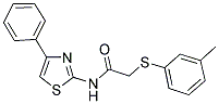 2-[(3-METHYLPHENYL)SULFANYL]-N-(4-PHENYL-1,3-THIAZOL-2-YL)ACETAMIDE 结构式