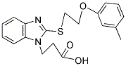 3-(2-([2-(3-METHYLPHENOXY)ETHYL]THIO)-1H-BENZIMIDAZOL-1-YL)PROPANOIC ACID 结构式