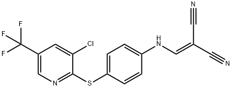 (((4-(3-CHLORO-5-(TRIFLUOROMETHYL)-2-PYRIDYLTHIO)PHENYL)AMINO)METHYLENE)METHANE-1,1-DICARBONITRILE 结构式