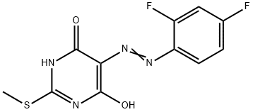 5-[2-(2,4-DIFLUOROPHENYL)DIAZENYL]-2-(METHYLSULFANYL)-4,6-PYRIMIDINEDIOL 结构式