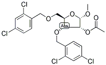 1-METHYL-2-ACETYL-3,5-BIS-(2,4-DICHLOROBENZYL)-ALPHA-D-RIBOFURANOSIDE 结构式