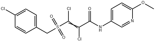 2,3-DICHLORO-3-[(4-CHLOROBENZYL)SULFONYL]-N-(6-METHOXY-3-PYRIDINYL)ACRYLAMIDE 结构式