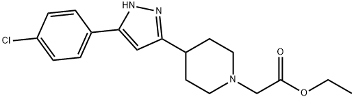 ETHYL 2-(4-[5-(4-CHLOROPHENYL)-1H-PYRAZOL-3-YL]PIPERIDINO)ACETATE 结构式