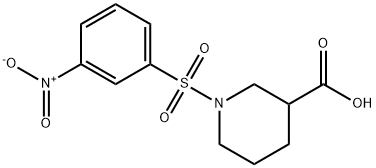 1-((3-硝基苯基)磺酰基)哌啶-3-羧酸 结构式