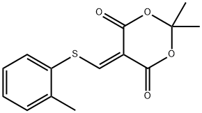 2,2-DIMETHYL-5-([(2-METHYLPHENYL)SULFANYL]METHYLENE)-1,3-DIOXANE-4,6-DIONE 结构式