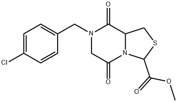 METHYL 7-(4-CHLOROBENZYL)-5,8-DIOXOHEXAHYDRO[1,3]THIAZOLO[3,4-A]PYRAZINE-3-CARBOXYLATE 结构式