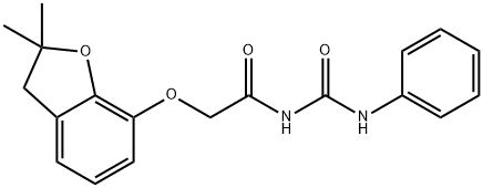 1-(2-(2,2-DIMETHYL(3-OXAINDAN-4-YLOXY))ACETYL)-3-(PHENYL)UREA 结构式