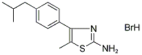 2-AMINO-5-(4-ISOBUTYLPHENYL)-4-METHYLTHIAZOLE HYDROBROMIDE 结构式