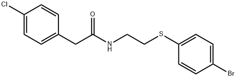 N-(2-[(4-BROMOPHENYL)SULFANYL]ETHYL)-2-(4-CHLOROPHENYL)ACETAMIDE 结构式