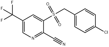 3-[(4-CHLOROBENZYL)SULFONYL]-5-(TRIFLUOROMETHYL)-2-PYRIDINECARBONITRILE 结构式