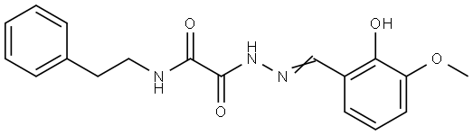 2-[2-(2-Hydroxy-3-methoxybenzylidene)hydrazino]-2-oxo-N-(2-phenylethyl)acetamide 结构式
