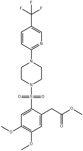 METHYL 2-(4,5-DIMETHOXY-2-((4-(5-(TRIFLUOROMETHYL)(2-PYRIDYL))PIPERAZINYL)SULFONYL)PHENYL)ACETATE 结构式