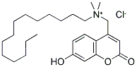 4-(N,N-DIMETHYL-N-TETRADECYLAMMONIUM)METHYL-(7-HYDROXYCOUMARIN) CHLORIDE 结构式