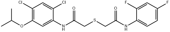 2-([2-(2,4-DICHLORO-5-ISOPROPOXYANILINO)-2-OXOETHYL]SULFANYL)-N-(2,4-DIFLUOROPHENYL)ACETAMIDE 结构式