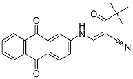 2-(2,2-DIMETHYLPROPANOYL)-3-((9,10-DIOXO(2-ANTHRYL))AMINO)PROP-2-ENENITRILE 结构式
