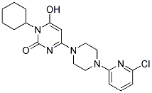 4-[4-(6-CHLORO-2-PYRIDINYL)PIPERAZINO]-1-CYCLOHEXYL-6-HYDROXY-2(1H)-PYRIMIDINONE 结构式