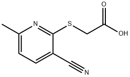 (3-氰基-6-甲基-吡啶-2-基硫基)-乙酸 结构式