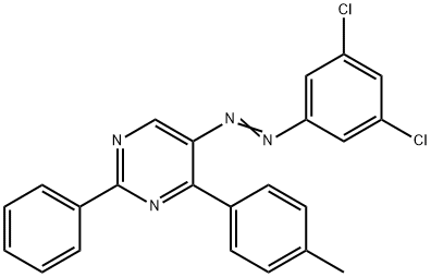 5-[2-(3,5-DICHLOROPHENYL)DIAZENYL]-4-(4-METHYLPHENYL)-2-PHENYLPYRIMIDINE 结构式
