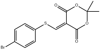 5-([(4-BROMOPHENYL)SULFANYL]METHYLENE)-2,2-DIMETHYL-1,3-DIOXANE-4,6-DIONE 结构式