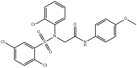 2-(2-CHLORO[(2,5-DICHLOROPHENYL)SULFONYL]ANILINO)-N-(4-METHOXYPHENYL)ACETAMIDE 结构式