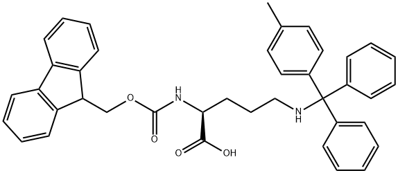 Fmoc-N'-甲基三苯甲基-L-鸟氨酸 结构式