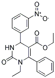 1-ETHYL-4-(3-NITRO-PHENYL)-2-OXO-6-PHENYL-1,2,3,4-TETRAHYDRO-PYRIMIDINE-5-CARBOXYLIC ACID ETHYL ESTER 结构式