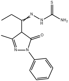 4-(2-((AMINOTHIOXOMETHYL)AMINO)-2-AZA-1-ETHYLVINYL)-3-METHYL-1-PHENYL-2-PYRAZOLIN-5-ONE 结构式