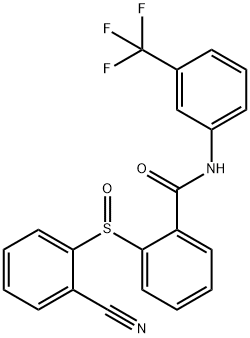 2-[(2-CYANOPHENYL)SULFINYL]-N-[3-(TRIFLUOROMETHYL)PHENYL]BENZENECARBOXAMIDE 结构式