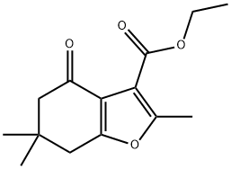 ETHYL 2,5,5-TRIMETHYL-7-OXO-3,4,5,6-TETRAHYDRO-3-OXAINDENECARBOXYLATE 结构式