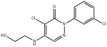 4-氯-2-(3-氯苯基)-5-((2-羟乙基)氨基)哒嗪-3(2H)-酮 结构式