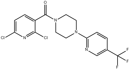 2,6-DICHLORO(3-PYRIDYL) 4-(5-(TRIFLUOROMETHYL)(2-PYRIDYL))PIPERAZINYL KETONE 结构式