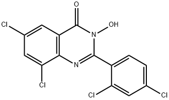 6,8-DICHLORO-2-(2,4-DICHLOROPHENYL)-3-HYDROXY-4(3H)-QUINAZOLINONE 结构式
