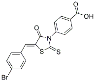 4-[(5Z)-5-(4-BROMOBENZYLIDENE)-4-OXO-2-THIOXO-1,3-THIAZOLIDIN-3-YL]BENZOIC ACID 结构式