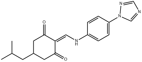 5-(2-METHYLPROPYL)-2-(((4-(1,2,4-TRIAZOLYL)PHENYL)AMINO)METHYLENE)CYCLOHEXANE-1,3-DIONE 结构式