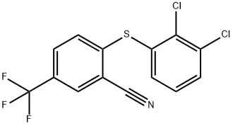 2-[(2,3-DICHLOROPHENYL)SULFANYL]-5-(TRIFLUOROMETHYL)BENZENECARBONITRILE 结构式