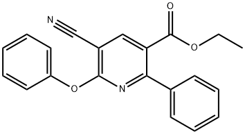 ETHYL 5-CYANO-6-PHENOXY-2-PHENYLNICOTINATE 结构式